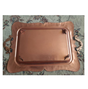 Plateau de service en cuivre dernier plateau à poignée Design rustique prix abordable plateau de service en cuivre - Product Image 2