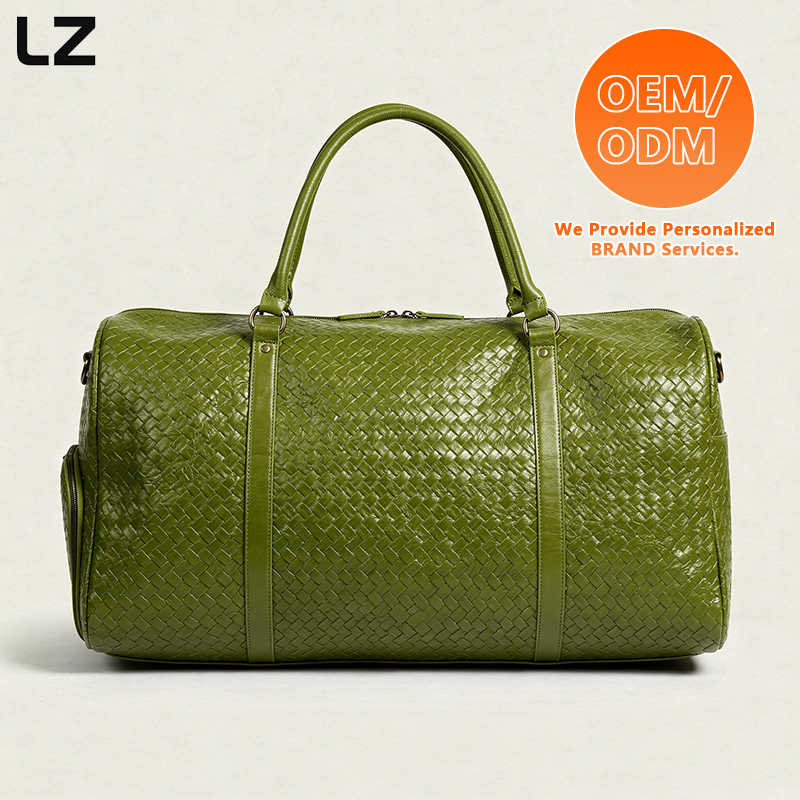 Woven Leather Green