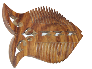 Artisanat Calvin, poisson en bois naturel antique sculpté à la main, 5 pouces, décoration d'intérieur, cadeau (Kanghi) CHWB07 - Product Image 4