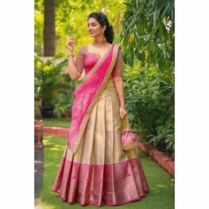 Kanjiveram Silk zari lehanga พร้อมเสื้อปักลาย duppta!! - Product Image 5