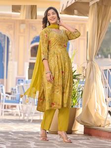 Nouveau dernier lustre premium en gros avec broderie et travail à la main Kurti Duppatta avec travail de séquence Chi-non - Product Image 2