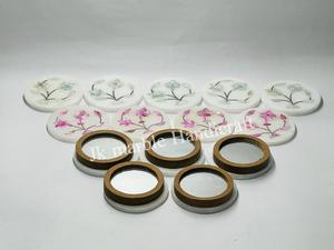 Miroir décoratif de belle couleur design floral en gros avec cadre incrusté de marbre blanc de haute qualité meilleur prix disponible ici - Product Image 4