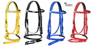 Brida de salto de marca de estado de PVC Brida de caballo de material de PVC de alta calidad con riendas Opciones de colores surtidos Todos los tamaños - Product Image 5