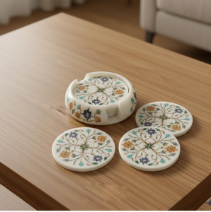 Posavasos hexagonales de mármol oscuro con bordes elevados. Estilo minimalista moderno disponible a precios de mayoreo. - Product Image 5