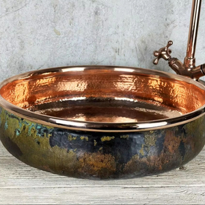 Lavabo de cobre hecho a mano para el hogar, encimera de cocina, elegante diseño de fregadero a precios competitivos - Product Image 2