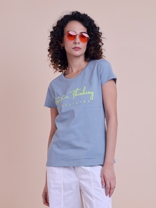 Camiseta de media manga con cuello estampado elegante y elegante de ODM Supply, cómoda Lona de moda para el verano, camisetas de talla grande para mujer - Product Image 2