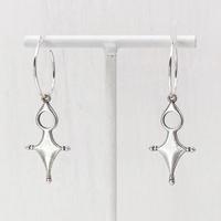 Boucles d'oreilles créoles en argent 925 et croix du Sud berbère, paire de boucles d'oreilles style vintage Bijoux gitans ethniques boho