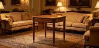 Table d'appoint ronde en bois massif, reproduction antique, style Whilton, par Theodore Alexander Althorp Living History