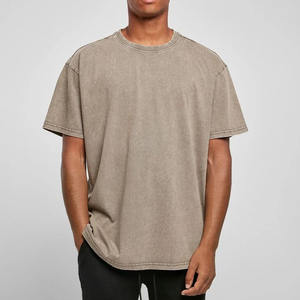 Camiseta de Hombre al por Mayor con Lavado Ácido, Personalizable, 100% Algodón, Cuello Redondo, Manga Corta, Alta Calidad, 220g, Diseño en Blanco, Totalmente Personalizada - Product Image 1