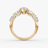 Bague de luxe pour femme Tishya Diamond en argent sterling plaqué or rose, trois pierres de moissanite taille brillant, sertie à griffes