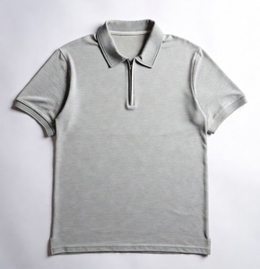 Lot en gros de polos personnalisés pour hommes, fermeture éclair, manches courtes, matière de haute qualité, coupe douce et confortable, style business décontracté - Product Image 1