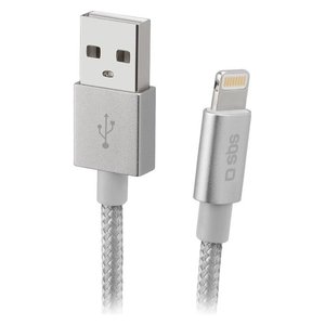 Cable Lightning Certificado por Apple MFi de 1m Plateado por TECABLEUSBIP589BS - Product Image 1