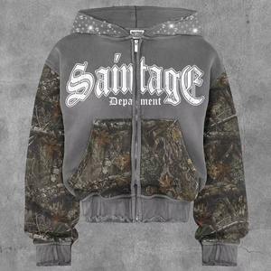 Acid Wash Boxy Fit Hoodie para hombre con 400GSM, DTG Print y Full Rhinestone Accents Custom Rhinestone Hoodie - Product Image 5