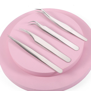 ชุดเครื่องมือความงาม4ชิ้นคุณภาพสูงสำหรับการต่อขนตาแหนบเหล็กพร้อมโลโก้ตามสั่ง - Product Image 2