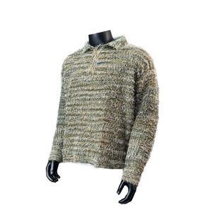 Pull en coton texturé à coupe oversize pour hommes Pull en tricot respirant tendance en coton Tricots d'hiver pour hommes - Product Image 4