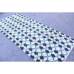 พรมวินเทจขนาด 4.1x9.2 ฟุต พรมตุรกี พรมลายพรางสีขาว - Product Image 4