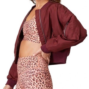 2025 chaqueta Bomber sólida para mujer Regular transpirable 100% poliéster cálido otoño ganchillo personalizable mangas completas - Product Image 4