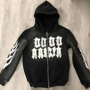 Nuevo último diseño sudaderas con capucha Top 2025 nueva moda mejor diseño Color sólido básico algodón mezclado angustia bordado sudaderas con capucha para hombres - Product Image 2