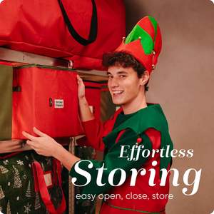 Bolsa de Almacenamiento para Adornos Navideños con Capacidad para 64 Piezas, Divisores Ajustables Multifuncionales, Cierre de Cremallera Superior, Dos Asas para Guardar Decoraciones - Product Image 6