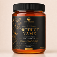 Étiquettes personnalisées pour miel avec logo imprimé, résistantes à l'humidité en BOPP, fabriquées pour les pots de confiture et les bouteilles