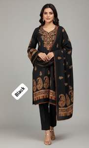 Ssumaira Apporter Anarkali Pashmina Broderie Robes 3 Pièces Hiver Addition - Product Image 4