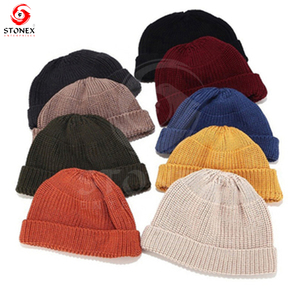 Gorro de punto de doble capa cálido de invierno personalizado para hombre 100% patrón de cuadros de lana diferentes colores y diseños - Product Image 2