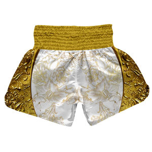Most Demanded <b>Black</b> Silk Screen Printed OEM Wholesale <b>Men</b> Customized Muay Thai Boxing Martial Arts <b>Shorts</b> MMA Elastic Waistband - Product Image 4