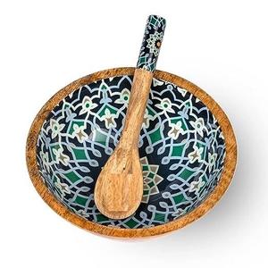 Bol à salade en bois de forme ronde à compartiment Designer Bol à soupe en gros Forme ronde Designer Bol de service en bois de luxe - Product Image 4