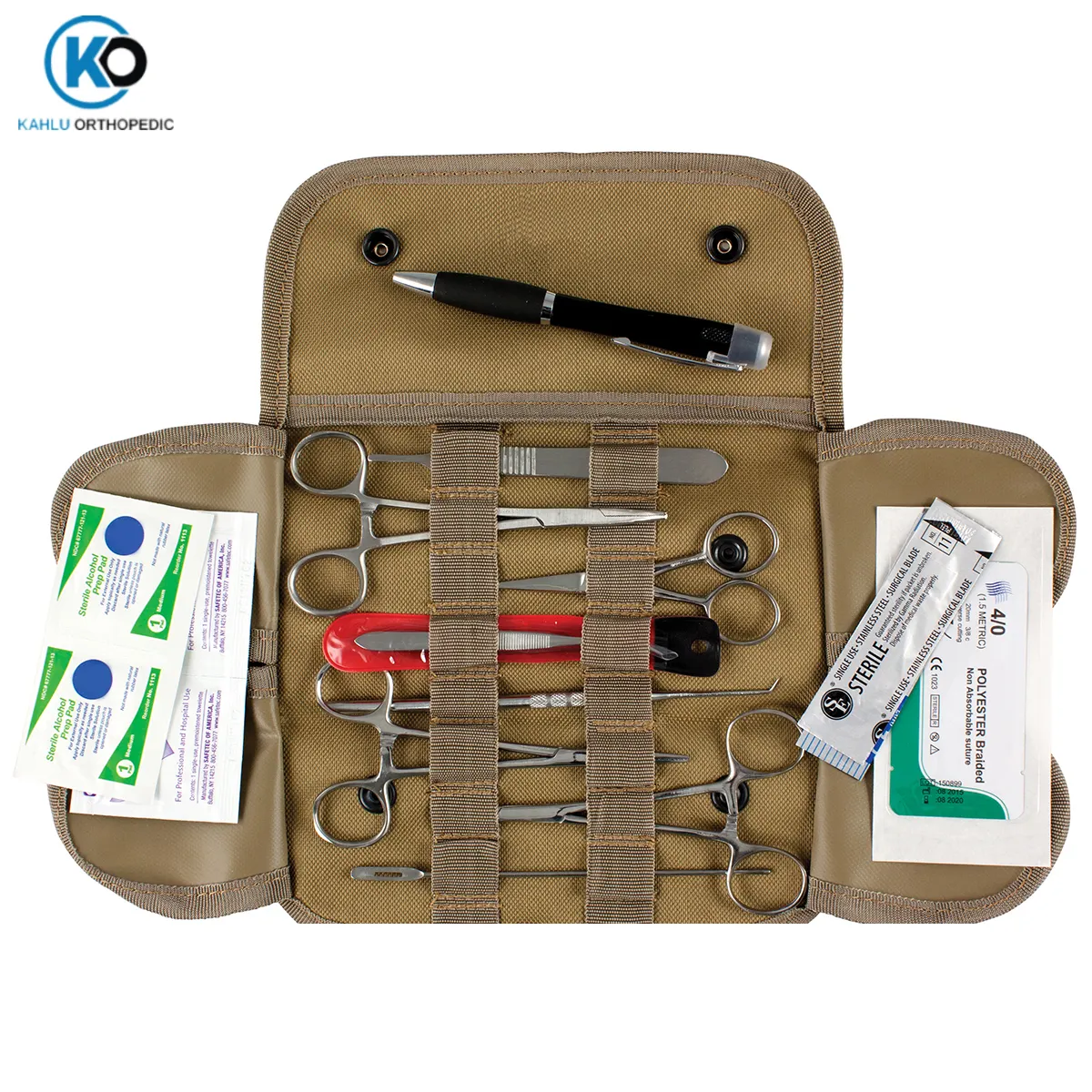 Kit de limpieza quirúrgica para estudiantes de medicina, Kit táctico de emergencia de acero inoxidable Popular