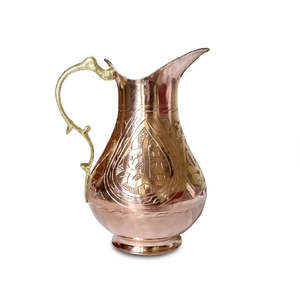 Jarra de cobre más vendida con tapa, suministros al por mayor, jarra de agua potable de cobre personalizada de fábrica, vaso con diseño de logotipo - Product Image 1