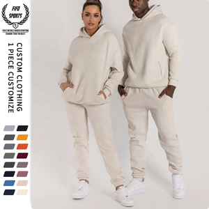 Venta al por mayor a granel Unisex Chándal Logotipo personalizado Hombro caído 100% Algodón Contraste Color Sudadera con capucha de gran tamaño Pantalones de chándal de pierna recta - Product Image 3