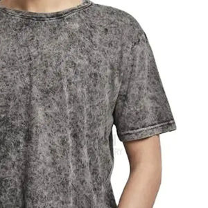 OEM a la moda a granel en blanco liso 100% algodón lavado a la piedra camiseta de los hombres lavado ácido vintage negro camiseta unisex logo camiseta - Product Image 6