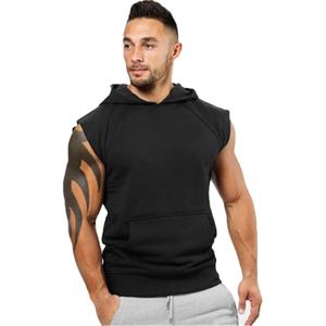 Débardeur à capuche de haute qualité pour hommes avec logo personnalisé respirant thermique Gym Fitness haut sans manches à la mode uni design vierge - Product Image 1