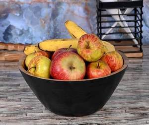 Cuenco de madera NEGRO de primera calidad perfecto para servir comida, Decoración de cocina, mesa de comedor para el hogar, acento, superventas, pieza de vacaciones - Product Image 3