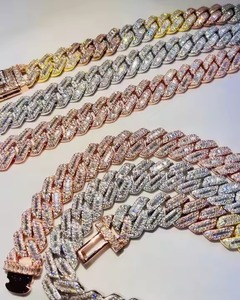 Bijoux hip hop entièrement en diamant chaîne à maillons cubains bijoux en diamant de laboratoire avec chaîne en or blanc 14 carats pour hommes - Product Image 5