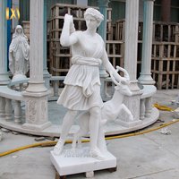 Statue d'Artemis en pierre sculptée à la main, déesse grecque, sculpture en marbre, jardin extérieur, statues de chasse Diana