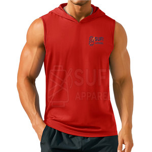 Pull-over solide pour homme, sans manches, à capuche, qualité supérieure, nouveau design, polyester/coton, automne pour homme - Product Image 1