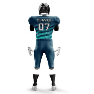 Ensembles d'uniformes de football américain pour adultes imprimés par transfert de chaleur conçus sur mesure 100% polyester équipe personnalisée évacuant l'humidité à séchage rapide - Product Image 3