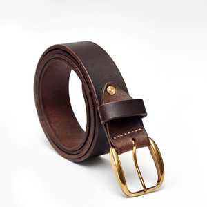 Cinturón de cuero Unisex Vintage de lujo, capa superior de cuero de vaca, hebilla de Metal de lujo hecha a mano, ganchos de cobre, cintura fina ODM para hombres y mujeres - Product Image 5