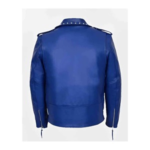 Chaqueta de cuero Punk Rock con cuello levantado de alta calidad 2025 para hombres, cuero revestido con tachuelas elegante de alta calidad para ciclistas - Product Image 2