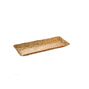 Bandeja decorativa redonda de aluminio ideal para usar como centro de mesa para fiestas en casa o exhibición elegante en el hogar - Product Image 1