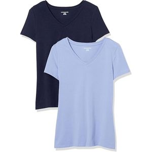 T-shirts d'été décontractés à col en V de couleur unie pour femmes, tricotés en gros - Product Image 1