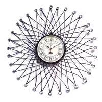 Surdimensionné 3D Or Décor À La Maison Silencieux Quartz Métal En Gros Marque Montre-Bracelet Horloge Murale Tout Métal Matériel De Luxe Date