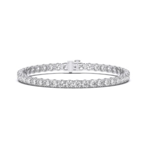 Pulsera de tenis de corte redondo de moissanita de 12,00 quilates, brazalete clásico de diamantes de plata 925 para mujer de quilates - Product Image 1