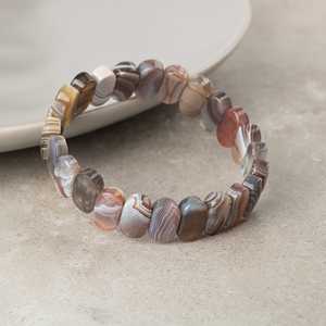 Bracciale in Agata del Botswana con Taglio Largo in Pietra Naturale - Product Image 3