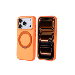 Coque en silicone souple Orange Proton Series compatible MagSafe pour iPhone 17 Pro avec béquille intégrée - Product Image 1