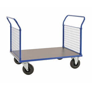 Chariot de manutention industriel fermé avec options à quatre ou trois roues, chariot à main personnalisable pour le stockage en entrepôt - Product Image 1