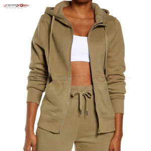 Sudadera con cremallera deportiva transpirable para mujer con corte moderno y tela de rendimiento ligero Sudadera con capucha con cremallera personalizada para mujer - Product Image 1