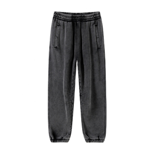 Logo personnalisé OEM streetwear 400 gsm pantalons de survêtement délavés au soleil pantalons de survêtement lavés à l'acide personnalisés - Product Image 1