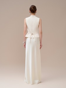 Bon prix vestes pour femmes poches avant personnalisé marque Audrey revers veste bois métier à tisser tissu blanc Vietnam usine - Product Image 4